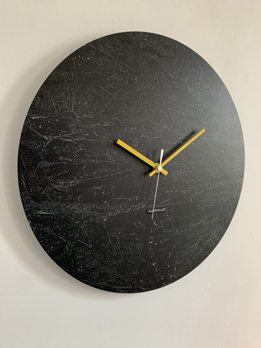 ChantalBrandO Wandklok BRETAGNE BLACK XL Modern Industrieel Design