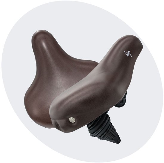 Selle de vélo Voltano Drifter 2.0 - Marron foncé - Avec sangle - Assise large