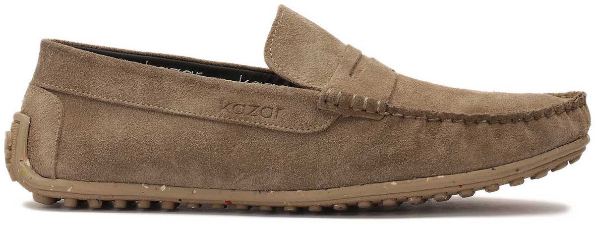 U-stitched suede moccasins