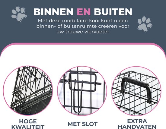 MaxxPet Hondenbench - Bench - Bench voor honden - Hondenbench Opvouwbaar - 78 x 47 x 55 - Zwart