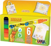 Javana texi mäx Sunny – 6 stuks Textielstiften set voor licht textiel