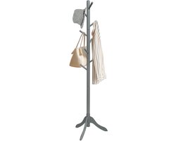 COSTWAY Kapstok van hout, in hoogte verstelbaar, in boomvorm, jasstandaard voor slaapkamer, woonkamer, 175 cm, grijs