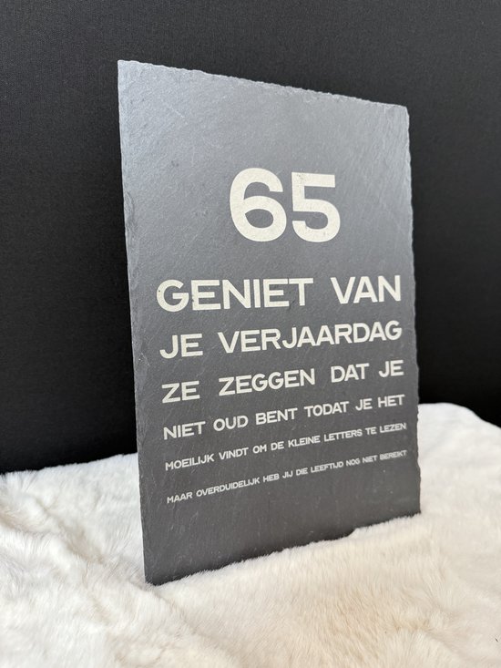 65e anniversaire - Ardoise - Cadeau 65e anniversaire - Décoration 65e anniversaire - Cadeau - Cartes-cadeaux - 65e anniversaire