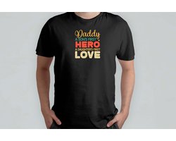 Daddy Hero Love - T Shirt - BestDad - SuperDad - NumberOneDad - CoolDad - BestePapa - SuperPapa - NummerEenPapa - CoolePapa
