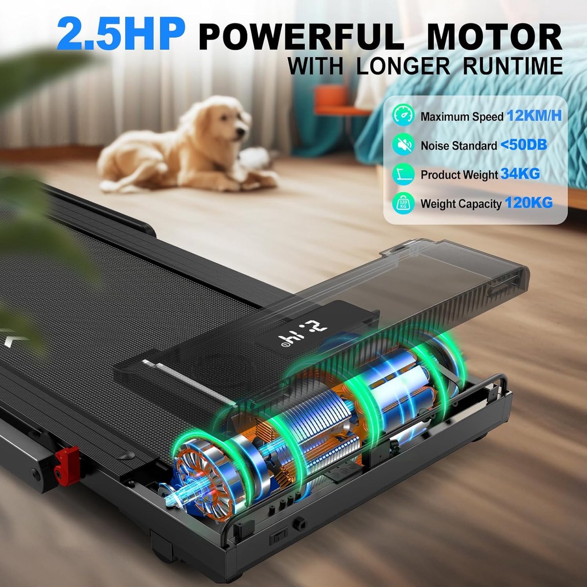 Afbeelding 2 van Equivera Loopband Inklapbaar - Loopband - Loopband Fitness - Loopband Electrisch