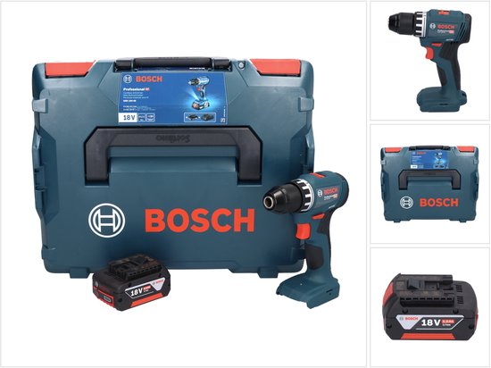 Bosch GSR 18V-45 accuboormachine 18 V 45 Nm borstelloos + 1x oplaadbare accu 5.0 Ah + L-Boxx - zonder oplader