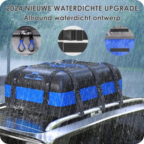 Ruime Dakkoffer Auto 20 Kubieke Voet - Opvouwbare Waterdichte Bagagedrager met Antislip Pads en Riemen — afbeelding 2