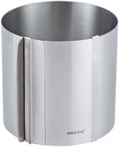 Kinghoff Ronde Verstelbare Cake Ring - Roestvrij Staal - Ø 16-30 cm x 15 cm Hoogte - Satijn Afwerking - Verstelbare taartvorm - Bakvorm