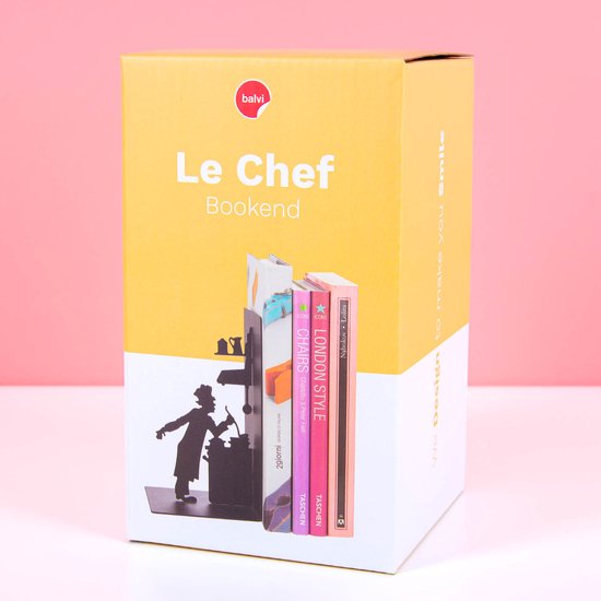 Balvi boekensteun Le Chef zwart metaal