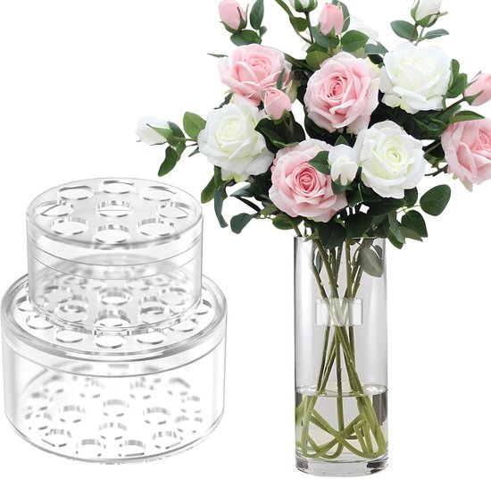 2-delige set - Spiraalvormige stengelhouder - Boeketring matcha - Bloemarrangement Houder voor thuis - DIY bloemschik gereedschap - Geschikt voor bloemsierkunst - Transparant