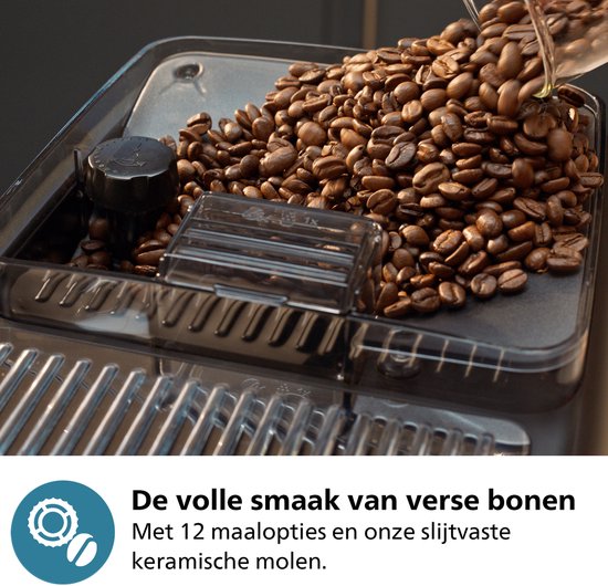 Philips 2200 Series - Espressomachine - 2 Soorten Koffie & Heet water - Melkopschuimer voor Cappuccino - Keramische molen - Volautomatisch - Zwart - Koffiemachine met bonen - EP2220/10