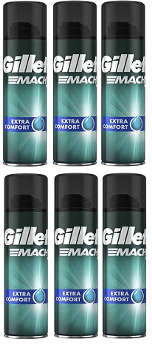 Goedkoopste Gilette Mach3 Shave Gel Extra Comfort - 6 x 200ml - voordeelverpakking
