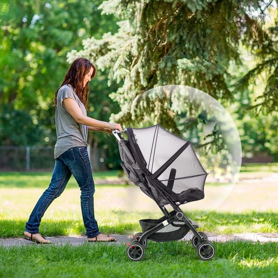 kinderwagen Muskietnet - Klamboe voor kinderwagen - zwart - insectennet voor kinderwagens, wiegjes, wiegen - Muskieten Net - Baby Wagen Klamboe - Muggen Bescherming Net - Muggennet - Zwart mesh gaas - 43*100 cm — afbeelding 5