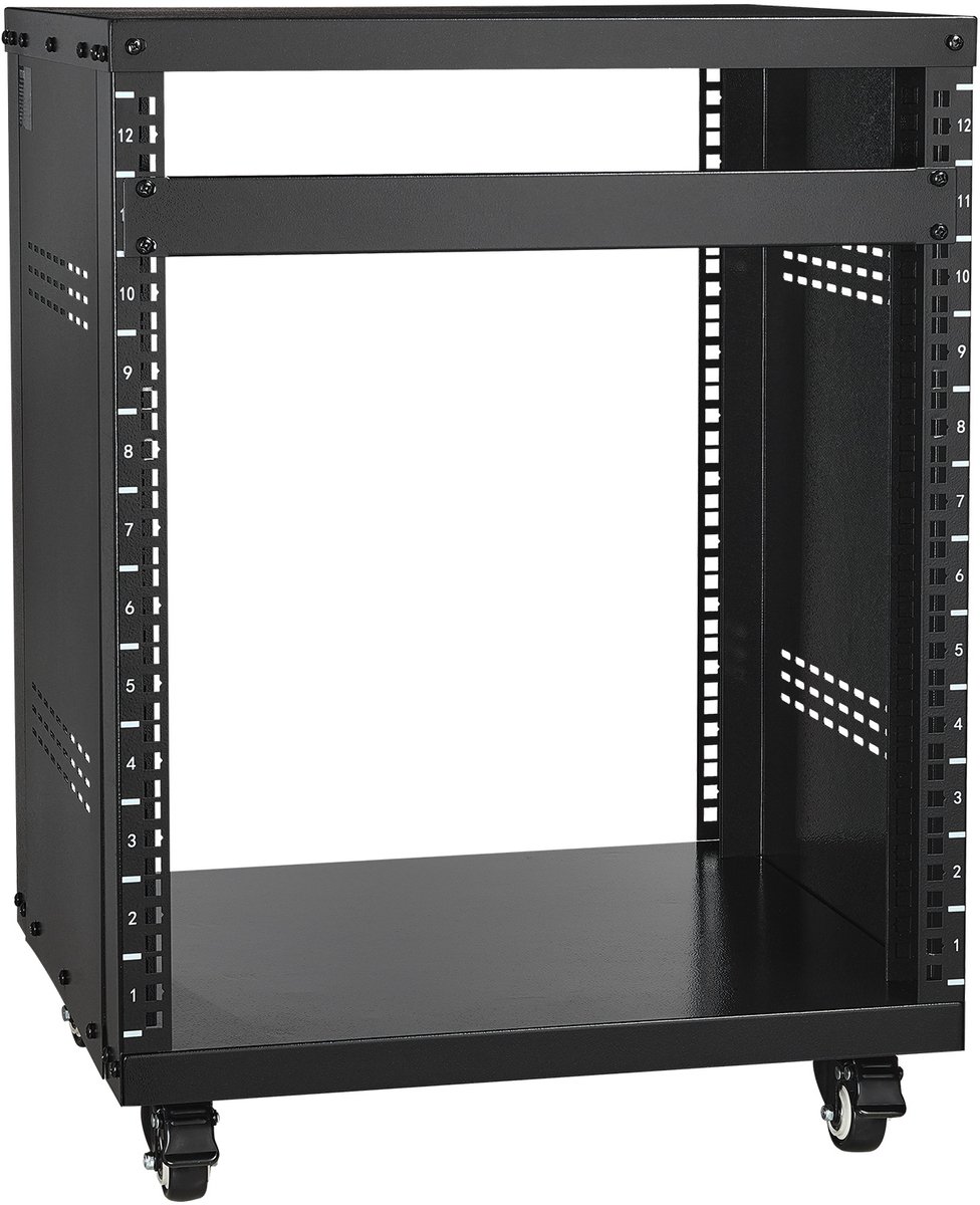 VEVOR 12u Server Rack 226,8kg Netwerk Stereo Opname Studio Rack 510x460x700mm
