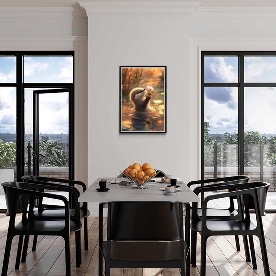 Affiche de la loutre | Bloem Affiche | Animaux Poster | Affiche Nature | Affiche mignonne | Affiche de pépinière | Affiche pour enfants | 61x91cm | AZ | Décoration murale | Affiche murale | Convient pour l'encadrement