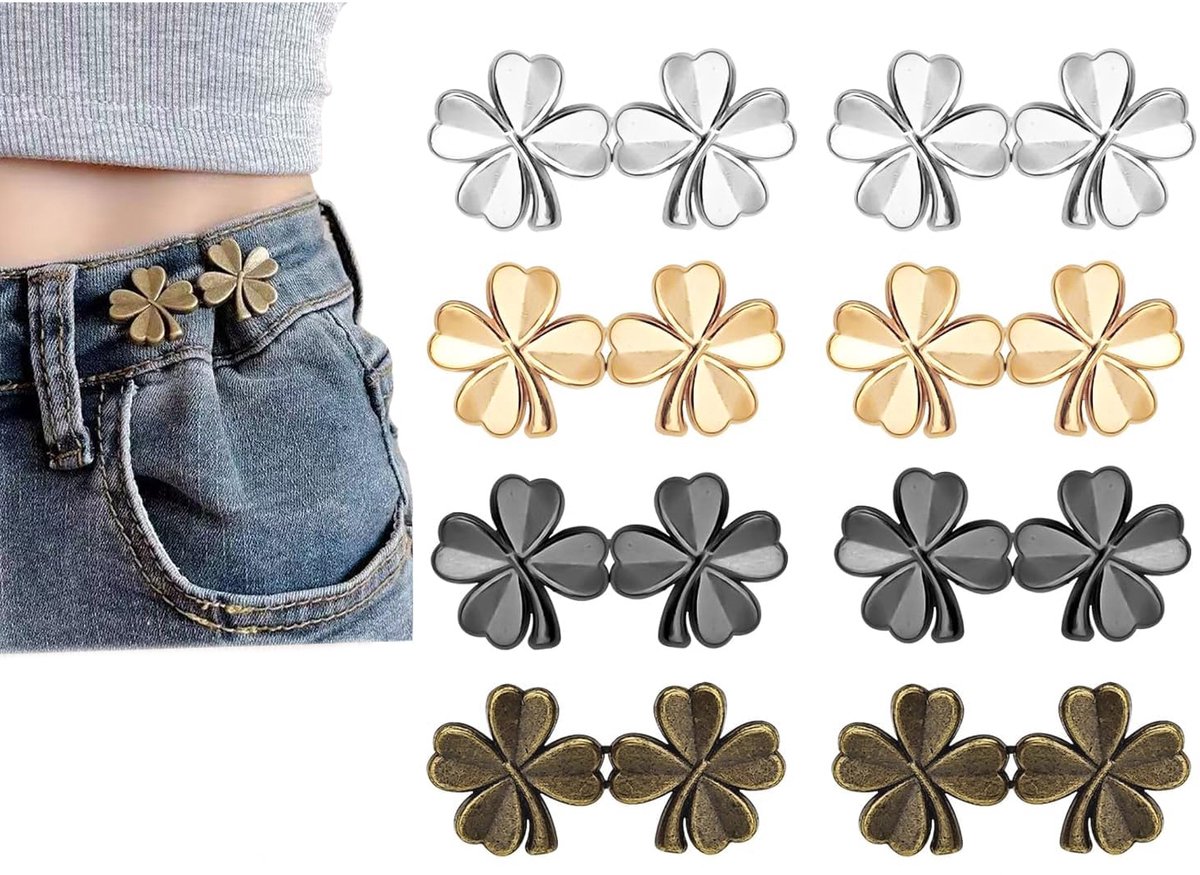 8 paar Broek Taille Tightener - Broekverkleiner - Verstelbare Taille Gesp Set Afneembare Knop Aanscherping Knop Richter Knoppen - Pins - Voor Broek Jeans Rokken Mouwen - Universeel - Herbruikbaar - One Size — cadeau in Cadeau-ideeën - foto 4