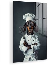 MuchoWow® Tableau sur verre 20x30 cm - Tableau sur verre acrylique - Chien - Garde - Kok - Photo sur verre - Décoration murale salon - Décoration murale chambre - Peintures