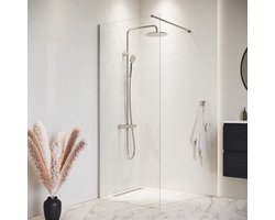 Badplaats Douchewand Florida 60 x 200 cm – Chroom – Inloopdouche 8 mm Veiligheidsglas
