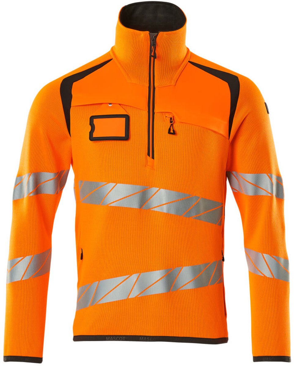 Mascot Accelerate Safe Gebreide trui met korte rits 19005-351 - hi-vis oranje/donkerantraciet - 5XL