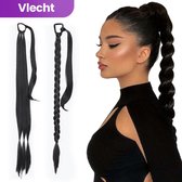 Extensions Queue de Cheval - Queue de Cheval Synthétique Tressée - Tresse Longue d'Aspect Natural - Tresse Cheveux Noirs - 65 cm