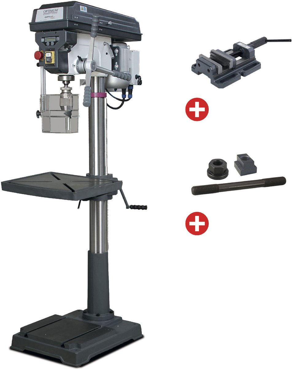Kolomboormachine boren tot ø 30 mm opname MK4 1,1 kW 400V 9 snelheden + boorklem + set spanbouten Optidrill
