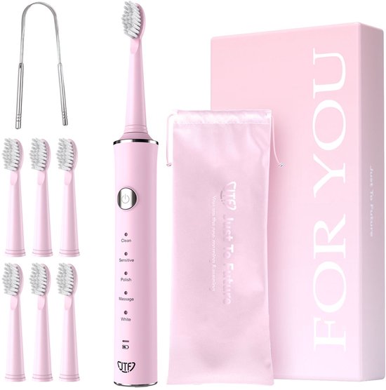 Brosse à Dents électrique Sonique - 4 Têtes, Recharge USB Rapide, IPX7, Neuf