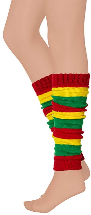 Morethansocks - Vastelaovend Beenwarmers - Unisex - One Size - Beenwarmers carnaval - Beenwarmers Rood/Geel/Groen