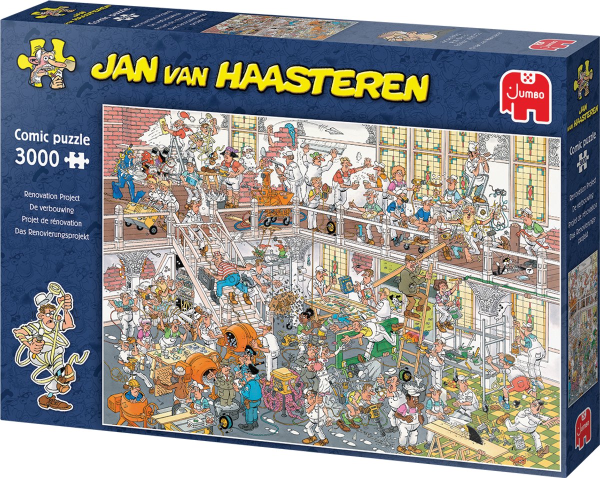 Jan van Haasteren De verbouwing - Puzzel 3000 stukjes volwassenen - Legpuzzels — afbeelding 4