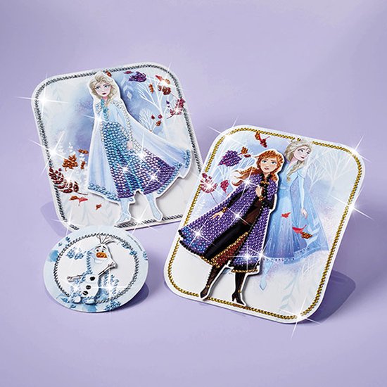 Disney Frozen Totum diamond painting knutselpakket - Anna en Elsa prinsessen kaarten versieren met strass steentjes - Totum