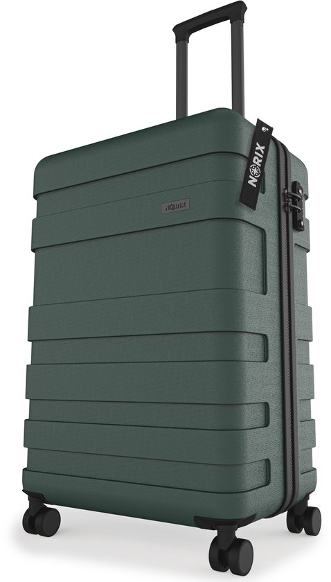 Handbagage koffer 55x40x20 - 43L - Spinner wielen - Lichtgewicht Trolley - TSA Slot - Norix - Forest Green