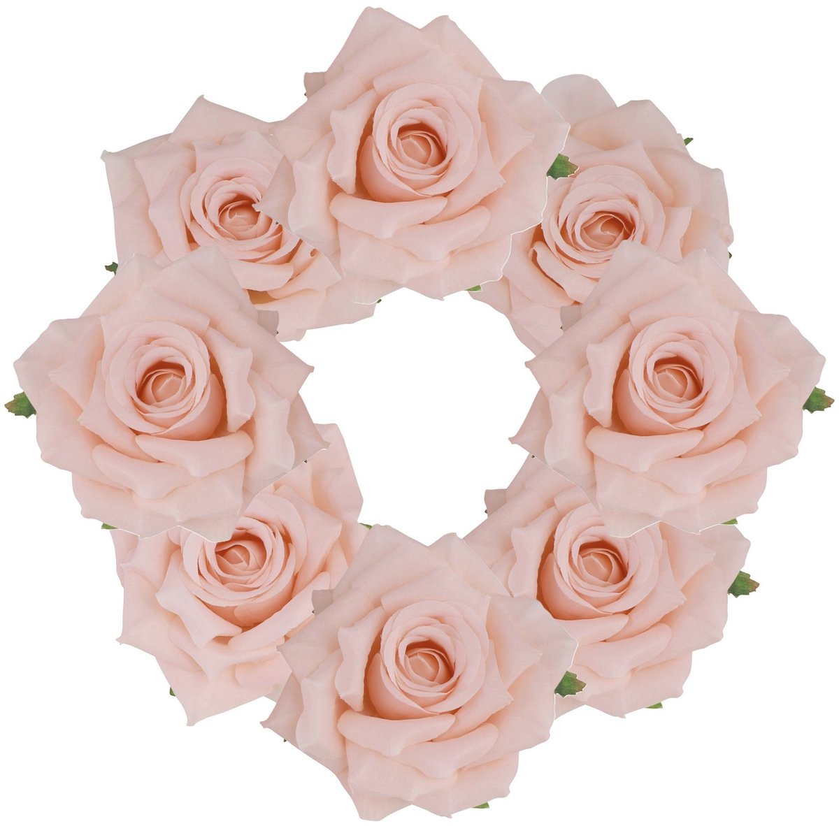 Chaks Decoratie rozen set - 6x - kunststof - 4 stuks - perzik - 9,5 x 5,5 cm - bruiloft decoratie