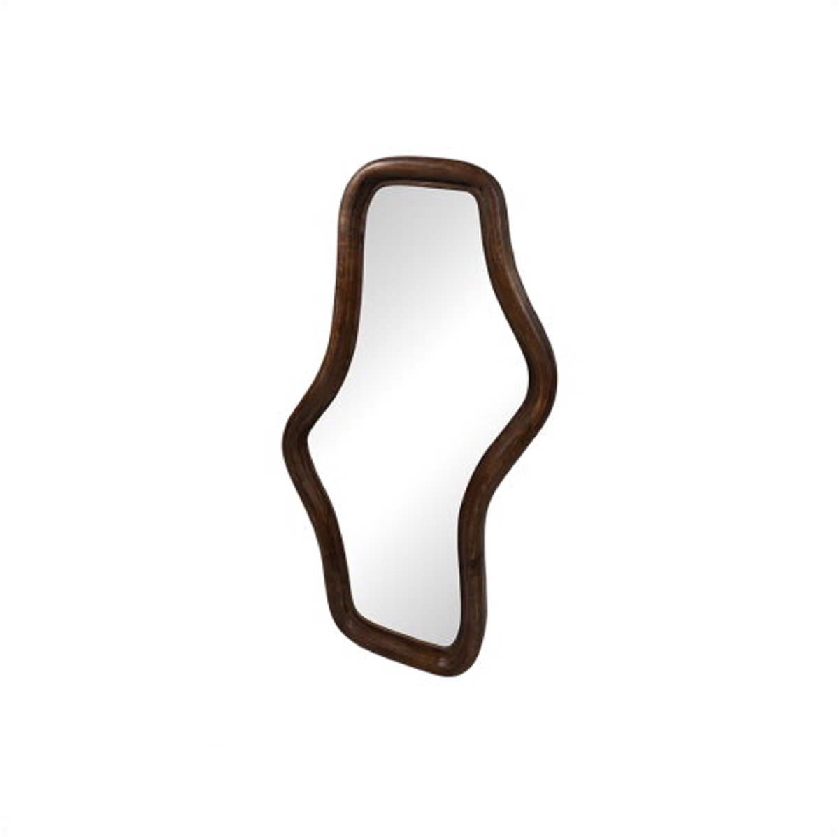 Spiegel Wavy mangohouten lijst 80x44 cm - Walnoot