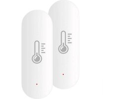 Slimme Zigbee temperatuursensor en luchtvochtigheid sensor – Set van 2 – Inclusief Zigbee hub – Werkt met Smart Life app – Wit