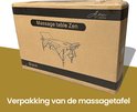 Verpakking van de zwarte Alora Massagetafel Zen.