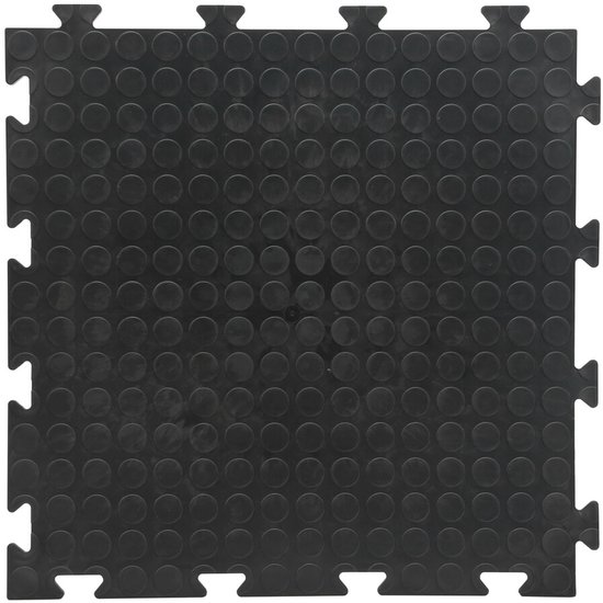 Foto: Lampa pvc vloertegel zwart afmeting 500 x 500 x 8 mm csi goedgekeurd geschikt voor werkplaatsen garages fitnesscentra evenementen speelzalen fabrieken tijdelijke vloerbescherming laadvlak van voertuigen