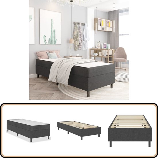 vidaXL Boxspringframe stof crèmekleurig 90x200 cm