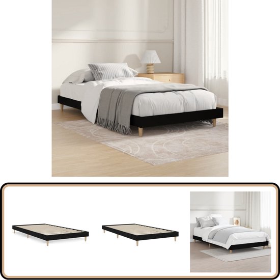 vidaXL Bedframe bewerkt hout wit 90x200 cm