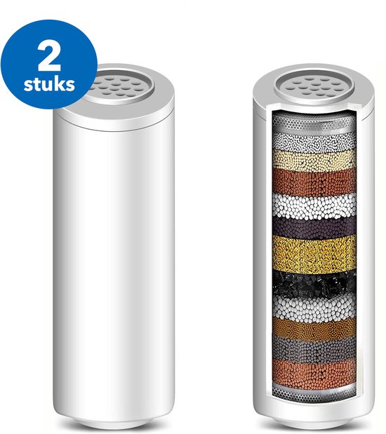 Ecoworks Waterfilter voor Douchekop - 2 Stuks - 15 filterlagen - Antikalk Bescherming
