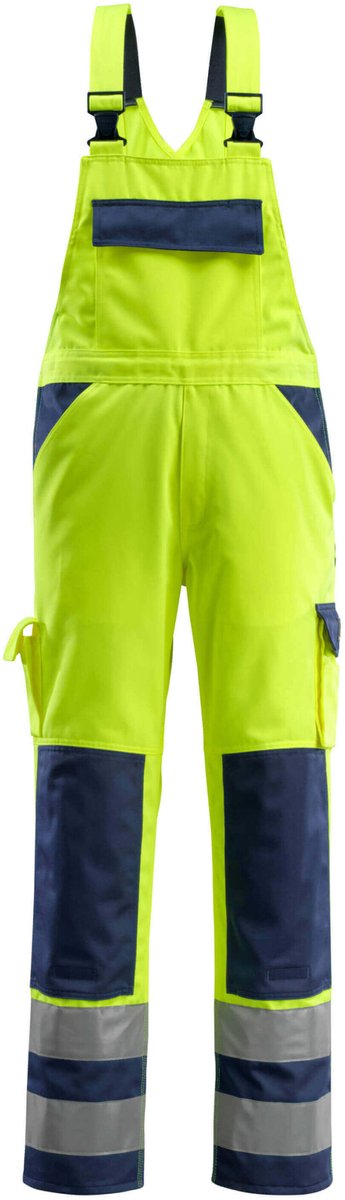 Mascot Safe Compete Amerikaanse overall met kniezakken 07169-470 - hi-vis geel/marine - C62 - 82