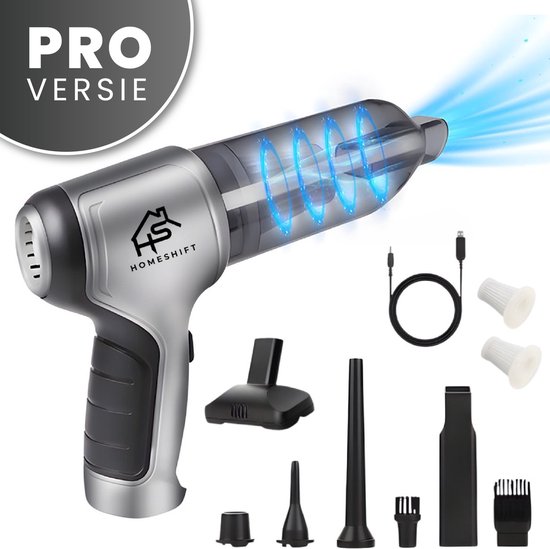 Afbeelding van HomeShift Draadloze Auto Stofzuiger V2 PRO Metallic Getest -