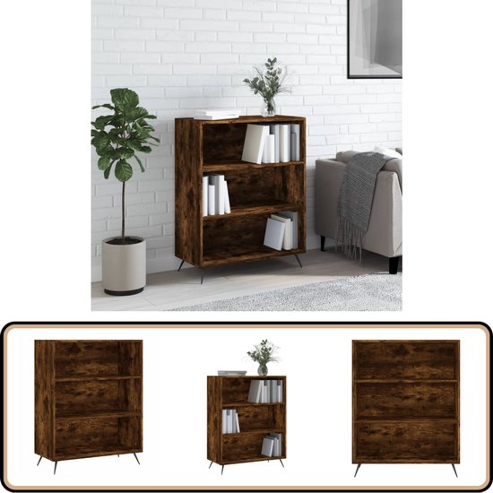 Wandkasten 2 Stuks Zwart Eiken 69,5 x 34 x 90 cm Geengineerd Hout
