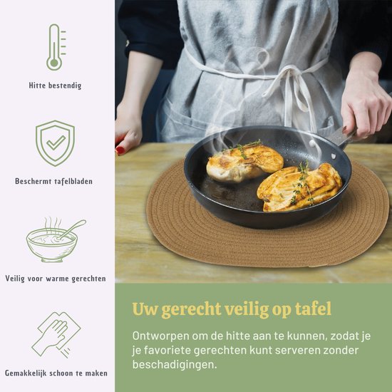 Napperons de Sophie Nordinn® - Set de table Abisko (Jute) - Set (4 pièces) de Katoen - 43 cm x 34 cm