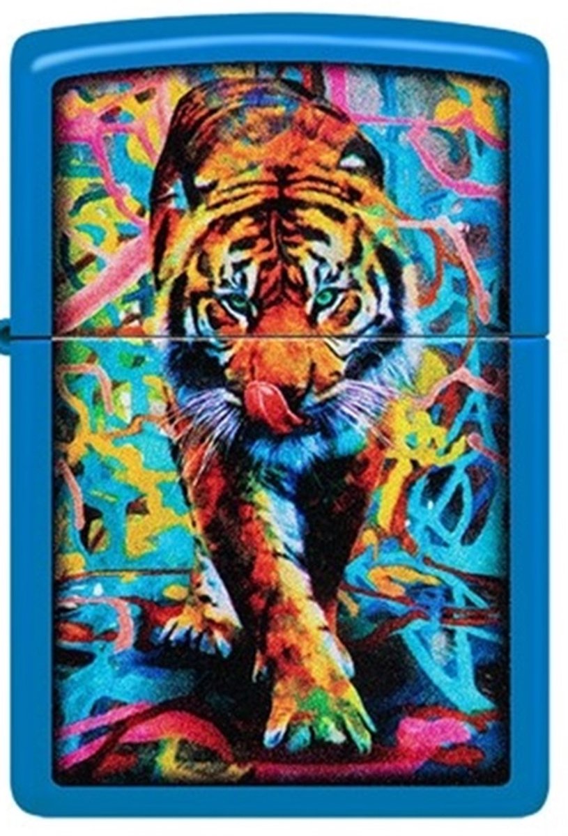 Zippo aansteker - geschilderd tijgerdesign