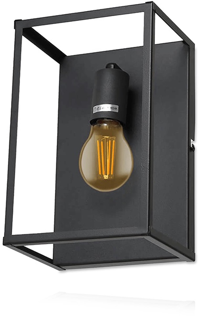 Luxe wandlamp - industriële wandlamp zwart glas - 1 stuk - dimbaar 4 W 2400K