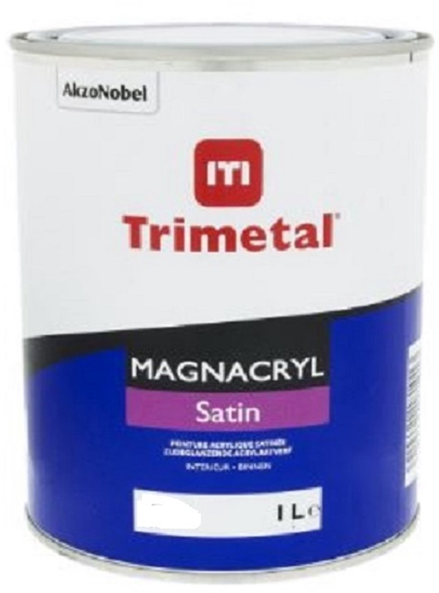 Trimetal Magnacryl Satin - Watergedragen zijdeglans muurverf voor binnen - RAL 9016 Verkeerswit - 1 L
