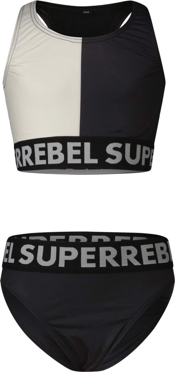 SuperRebel Carmel-tanktop-bikini - coconut/black