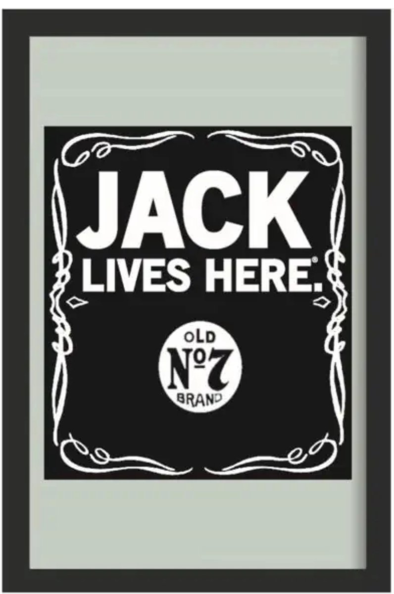 Jack Daniels Spiegel Jack Daniels - Jack Lives Here Black Wit