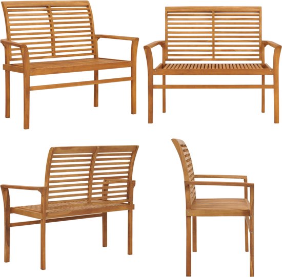 vidaXL Banc de jardin 112 cm Bois de teck massif - Banc de jardin - Bancs de Bancs de jardin - Banc de jardin - Bancs de jardin