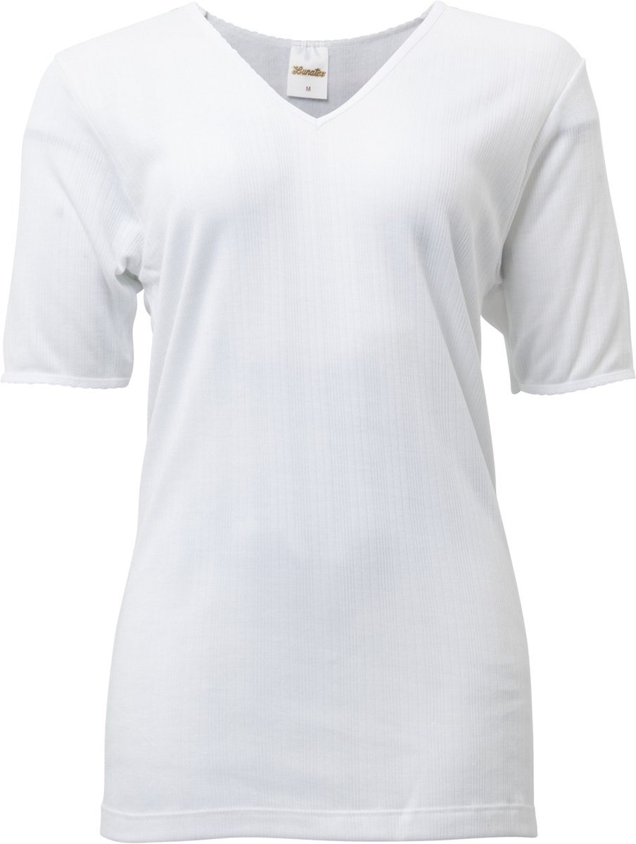 Lunatex - dames thermo T-shirt korte mouw - wit - maat M