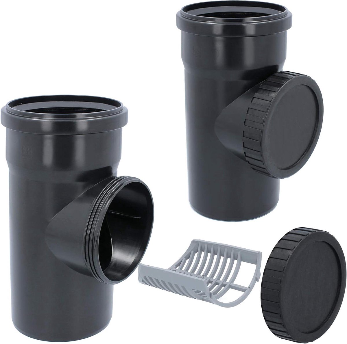 Regenpijpfilter DN 100 - Regenwaterafvoer - Bladbescherming - Zwart